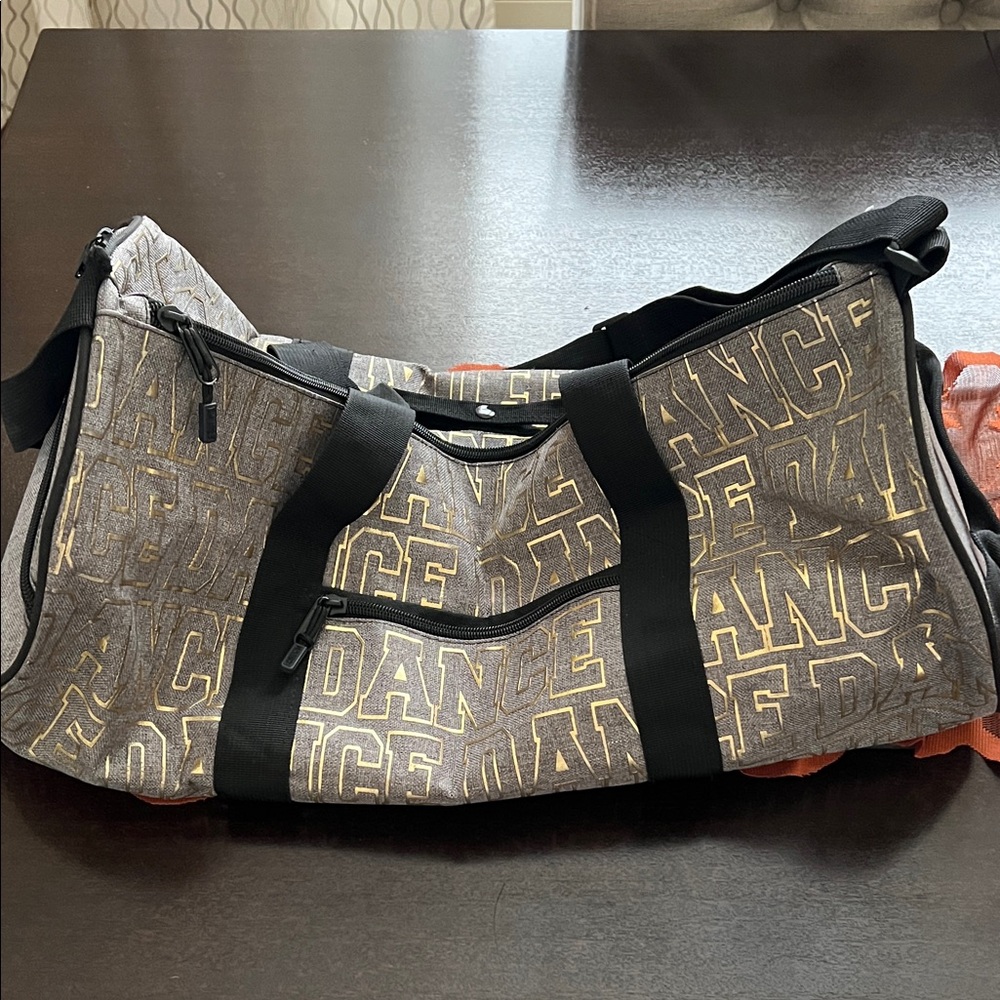 Dance Stylish Black and Gold Duffel Bag